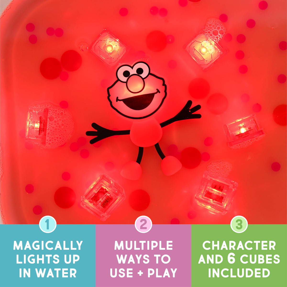 Glo Pals Julia cubes glow when submerged in water.