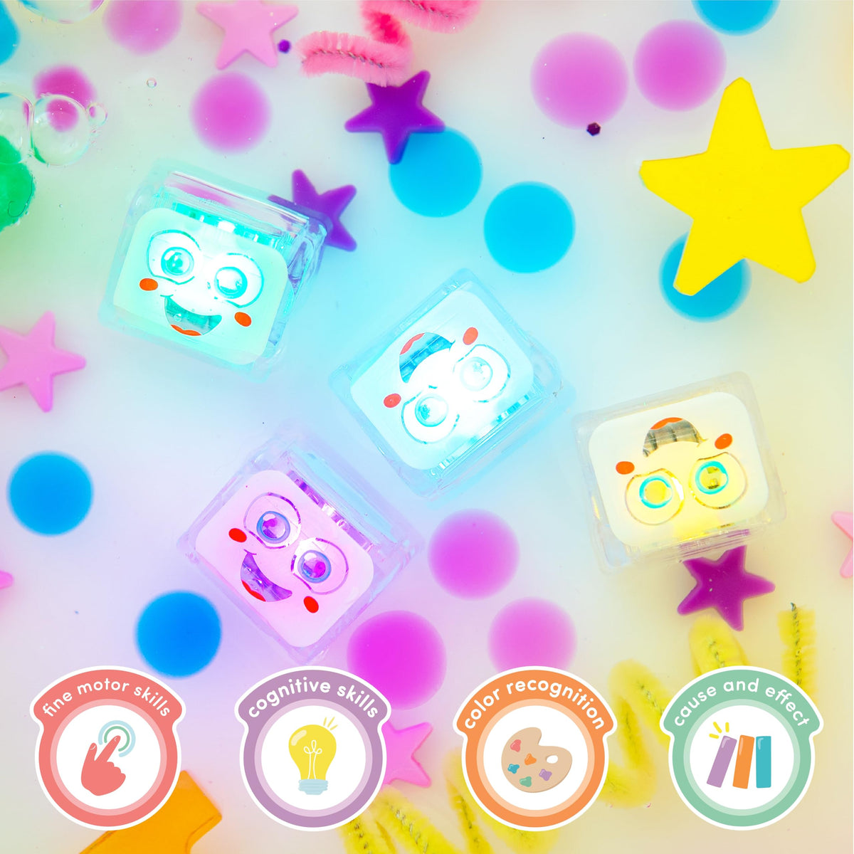 Glo Pals light-up cubes add a playful glow to bath and sensory play.