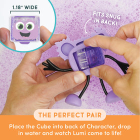 Glo Pals Lumi light-up cubes enhance bath play with tactile fun.