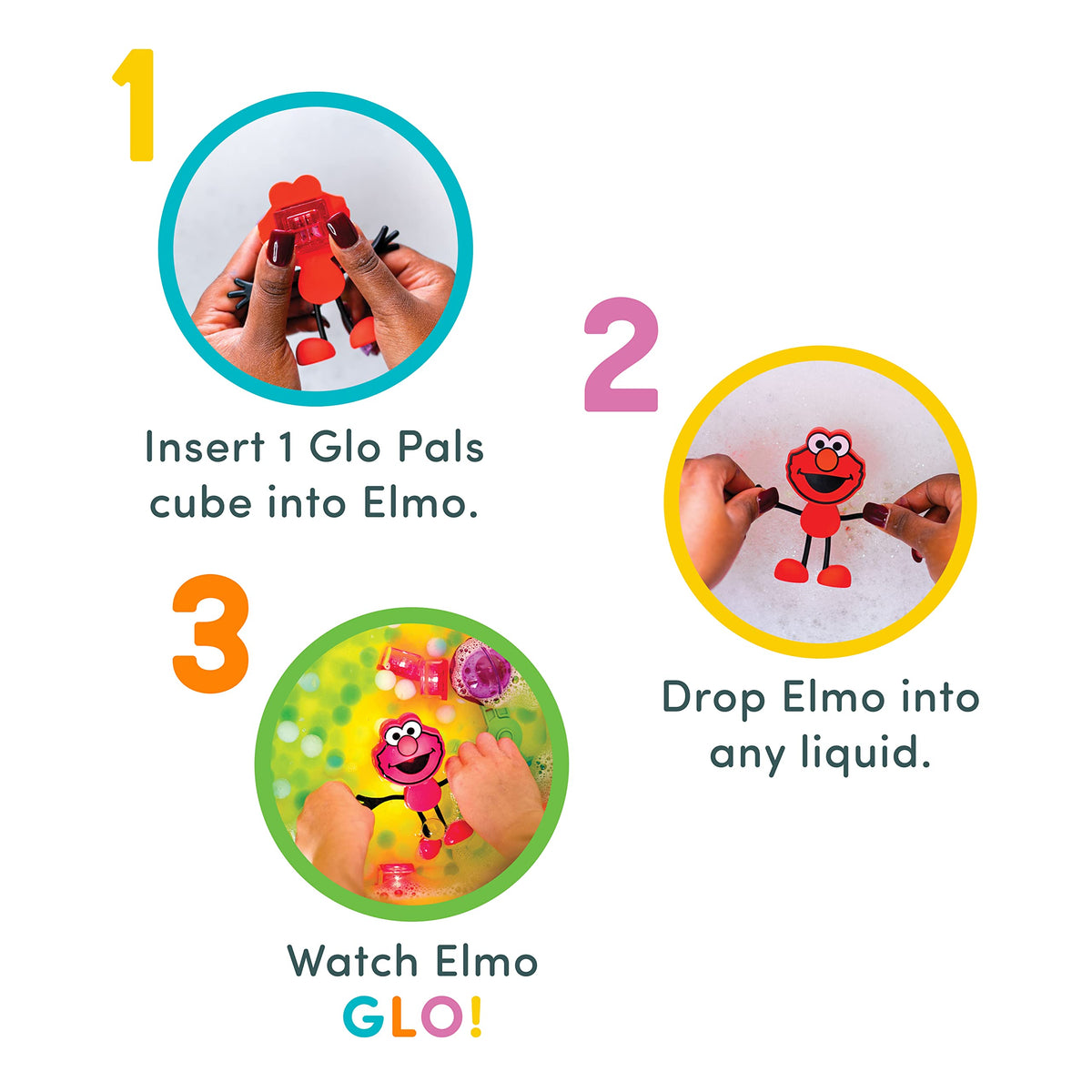 Glo Pals orange cubes brighten sensory exploration.
