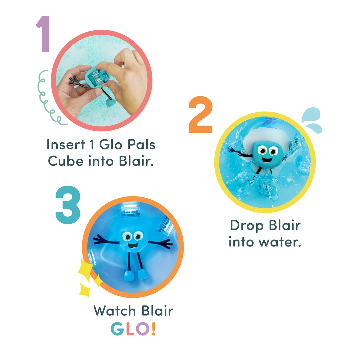 Glo Pals six reusable cubes support imaginative sensory play during bath