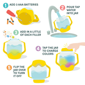 Glo Pals Sensory Bin Components compatible with rice and water play.