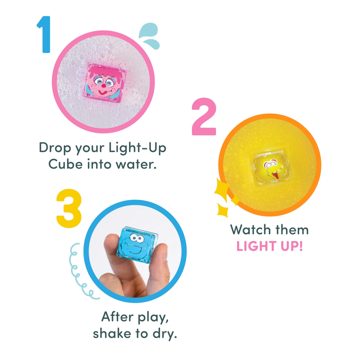 Glo Pals Sesame Street cubes auto shut-off after drying