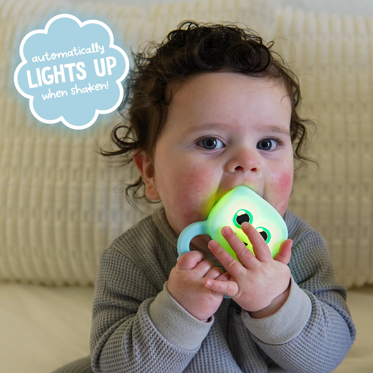 Glo Pals Soft Silicone Rattle offers gentle texture for tiny hands and grasp practice.
