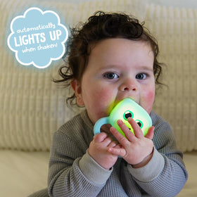 Glo Pals Soft Silicone Rattle offers gentle texture for tiny hands and grasp practice.