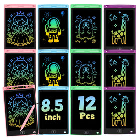 Glochin 12-pack LCD writing tablet front view for quiet, screen-free learning.