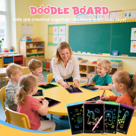 Glochin kid-friendly tablet supports drawing and math practice during travel.