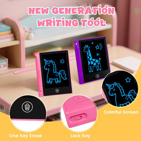 Glochin kids' drawing on a portable screen, great for travel.