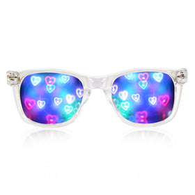 GloFX heart diffraction glasses frame detail for a closer look
