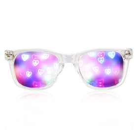 GloFX Ultimate Diffraction Glasses with heart rainbow effect for concerts