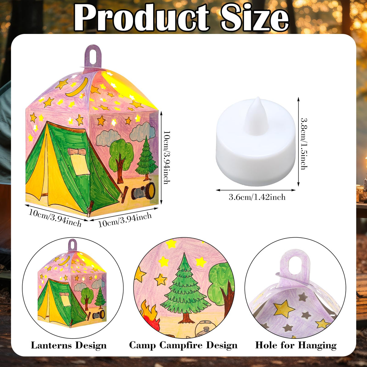 Glooglitter LED light for lanterns—battery-powered and flicker-free for safe indoor use.
