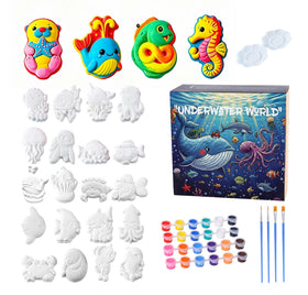 GloomGlo Ocean Theme Paint Set sea creatures figures, ready for kids to paint and proudly display.