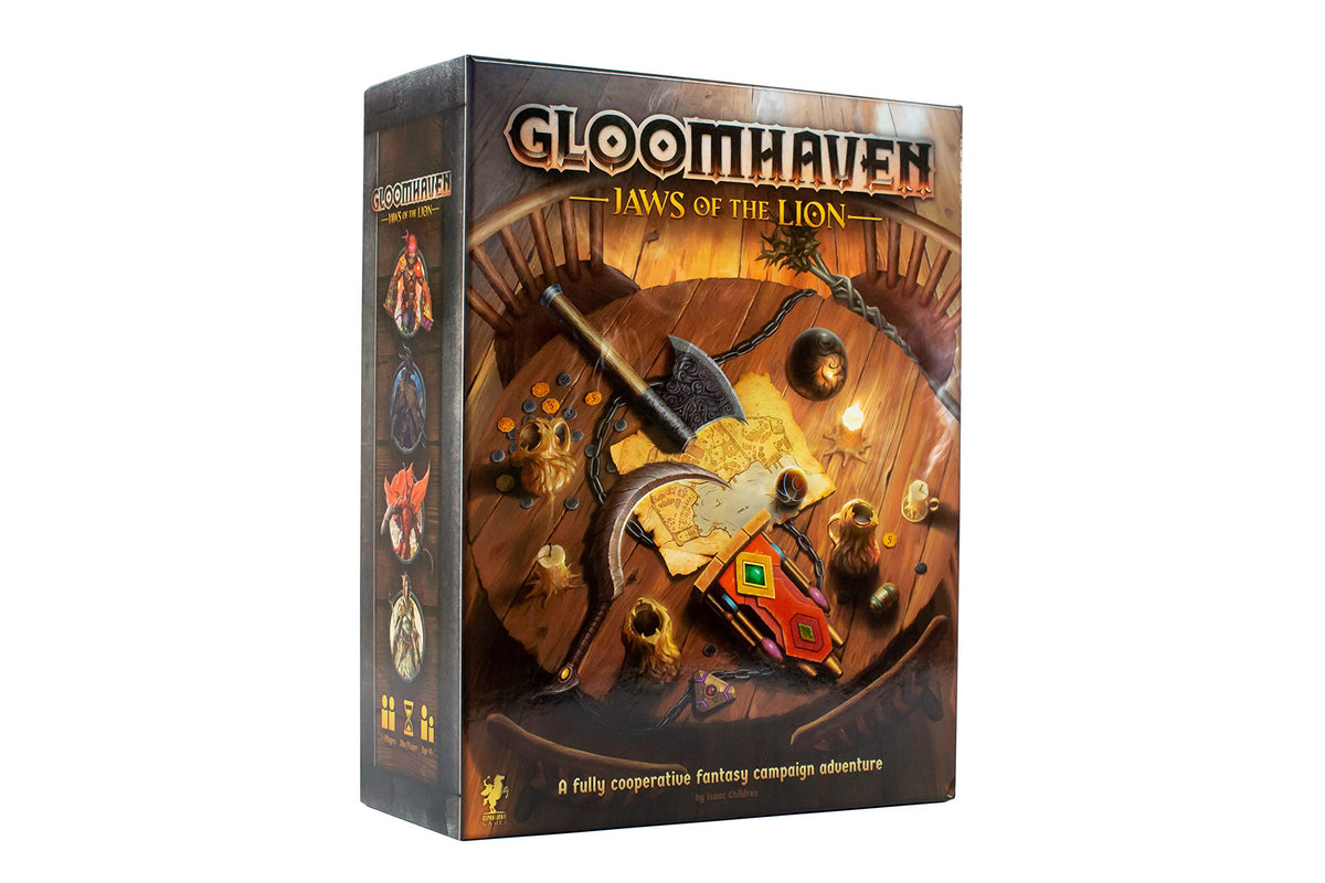 Gloomhaven Jaws of the Lion box cover invites cooperative adventure for strategy fans