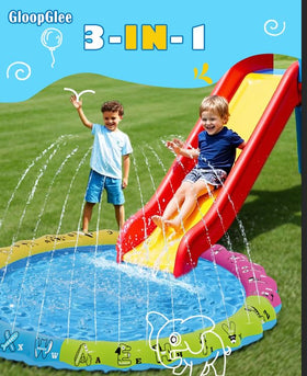 GloopGlee animal-themed letters splash pad to spark letter learning outdoors