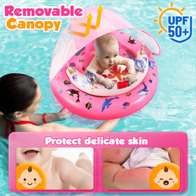 GLOPUS baby float with adjustable safety seat ensures secure water time for infants