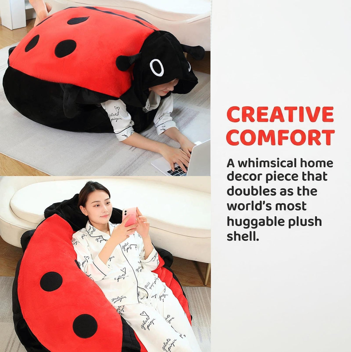 GLOTOYS product on bed or couch, ideal for playful home decor.