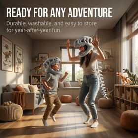 GLOTOYS Dinosaur Skeleton Costume Ensemble offers comfortable wear for long events.