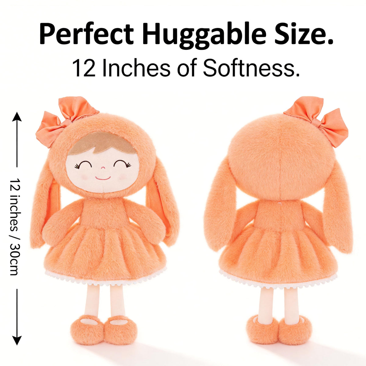 Gloveleya 12inch plush baby doll - lightweight and easy to carry.