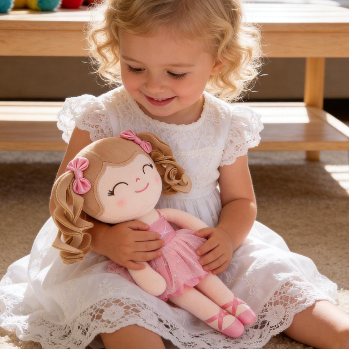 Gloveleya ballet doll, hug-friendly design for comforting cuddles.