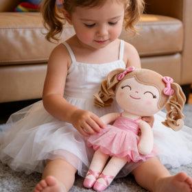 Gloveleya ballet doll with soft plush materials, durable for everyday snuggles.