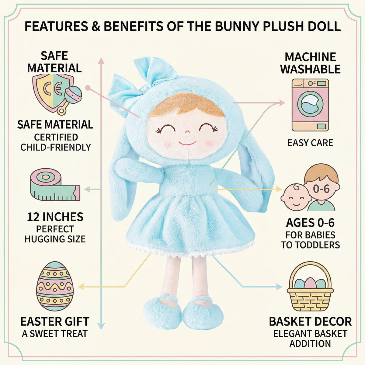 Gloveleya safe non-toxic materials ensure a child-safe plush toy.