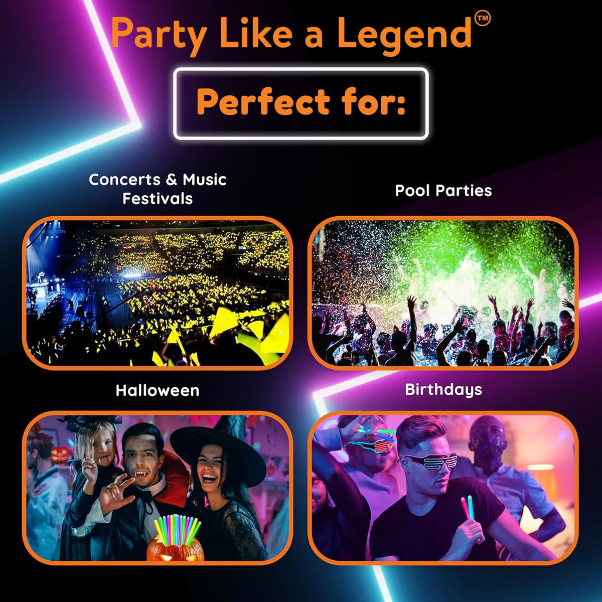 Glow Fever Glow Sticks are non-toxic and waterproof for outdoor use