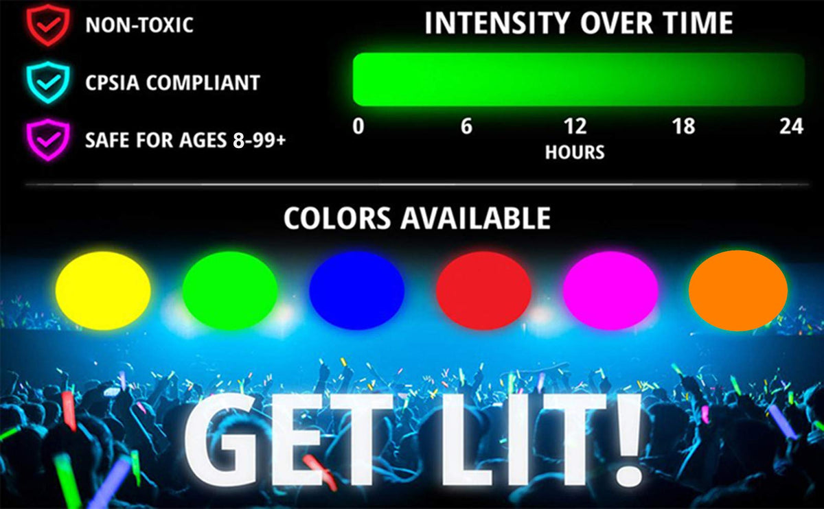 Glow Fever Glow Sticks brighten weddings or graduations with safe illumination