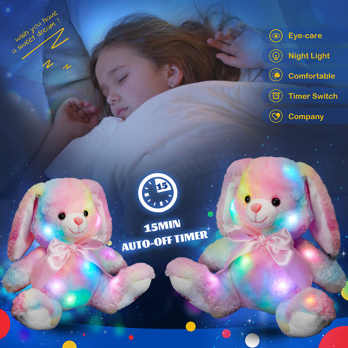 Glow Guards child room decor bunny night light for bedtime routine.