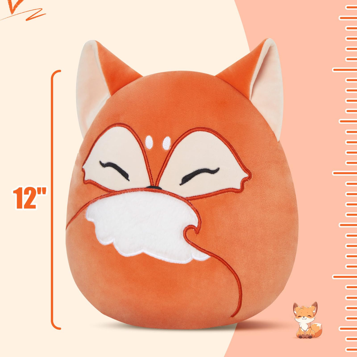 Glow Guards fox pillow plush ideal for car, sofa, and bed