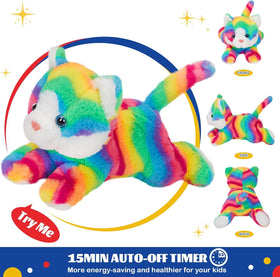 Glow Guards Rainbow Cat Plush soft cotton material emphasizes safety
