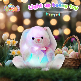 Glow Guards Rainbow Lop Ears Bunny glowing plush offers gentle music for nap time.