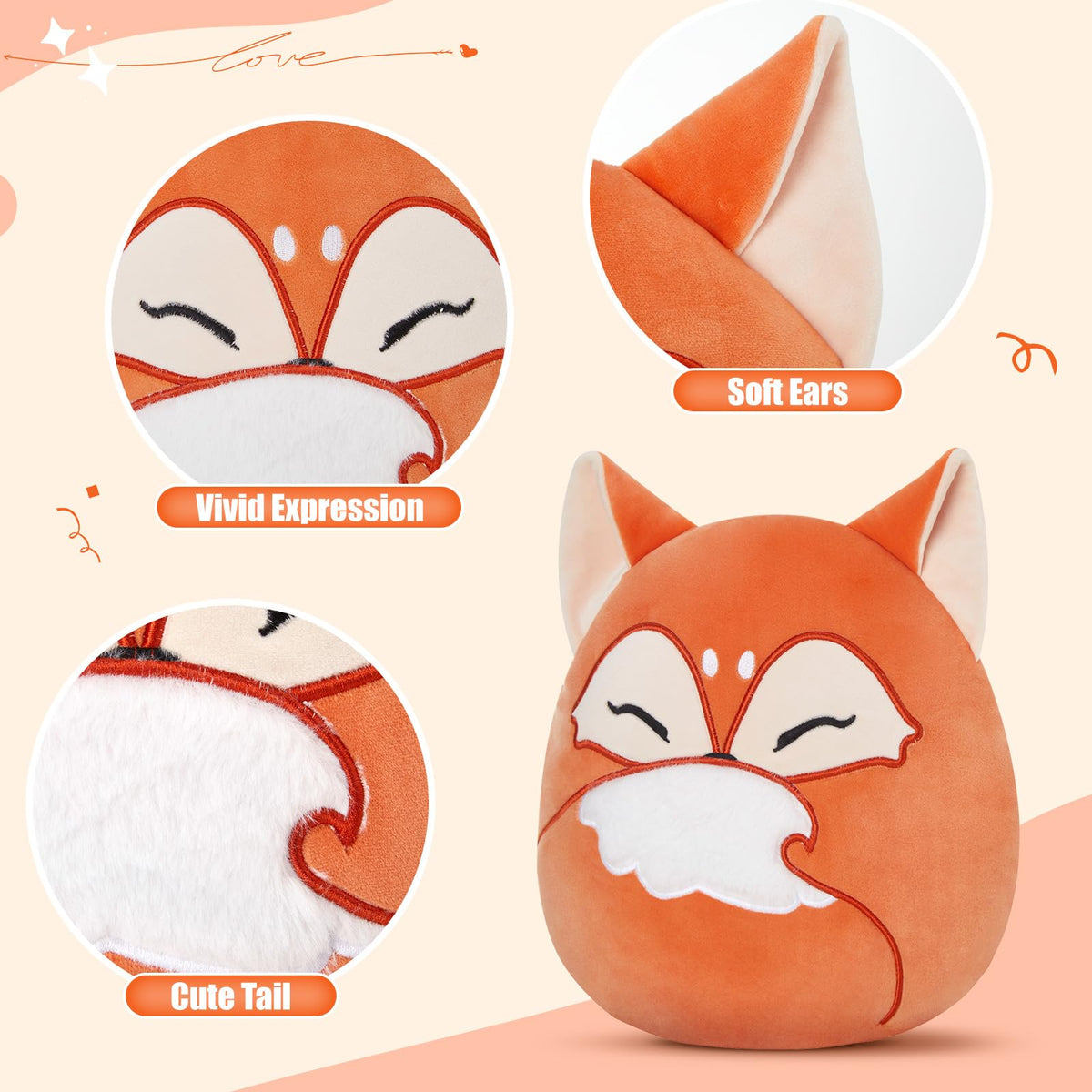 Glow Guards red fox plush decor for living room and shelves
