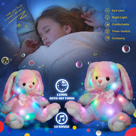 Glow Guards Soft Plush Fabric bunny invites cuddles and nighttime companionship.