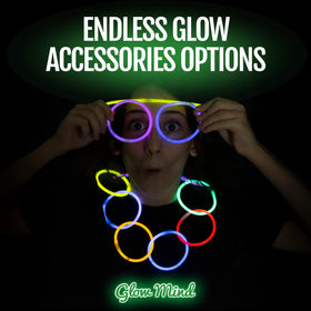 Glow Mind Party Decor glow sticks used to decorate tables and venues