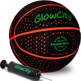 GlowCity Glow in the Dark Basketball front view glows for night outdoor play