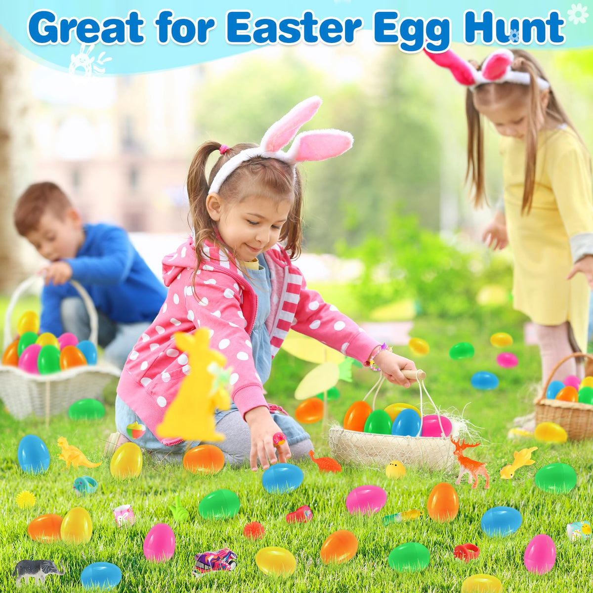 Gloween eggs fit baskets as colorful Easter stuffer fillers.