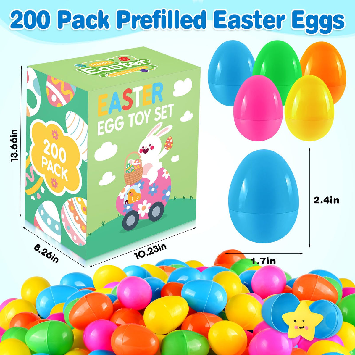 Gloween eggs contain a variety of toys to delight kids during hunts.