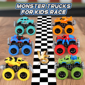 Gloween Monster Trucks different front and rear bumpers create unpredictable crashes.
