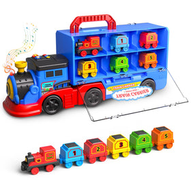 Gloween Train Set Truck Toy red blue storage for easy organization and playtime.