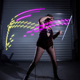 GloFX Hypno LED Levitation Wand remote control ready for use