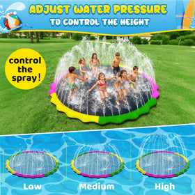 Glowpoint 130-inch splash pad textured non-slip surface for safer play.