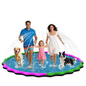 Glowpoint 87-inch splash pad in a large round layout for family backyard water play