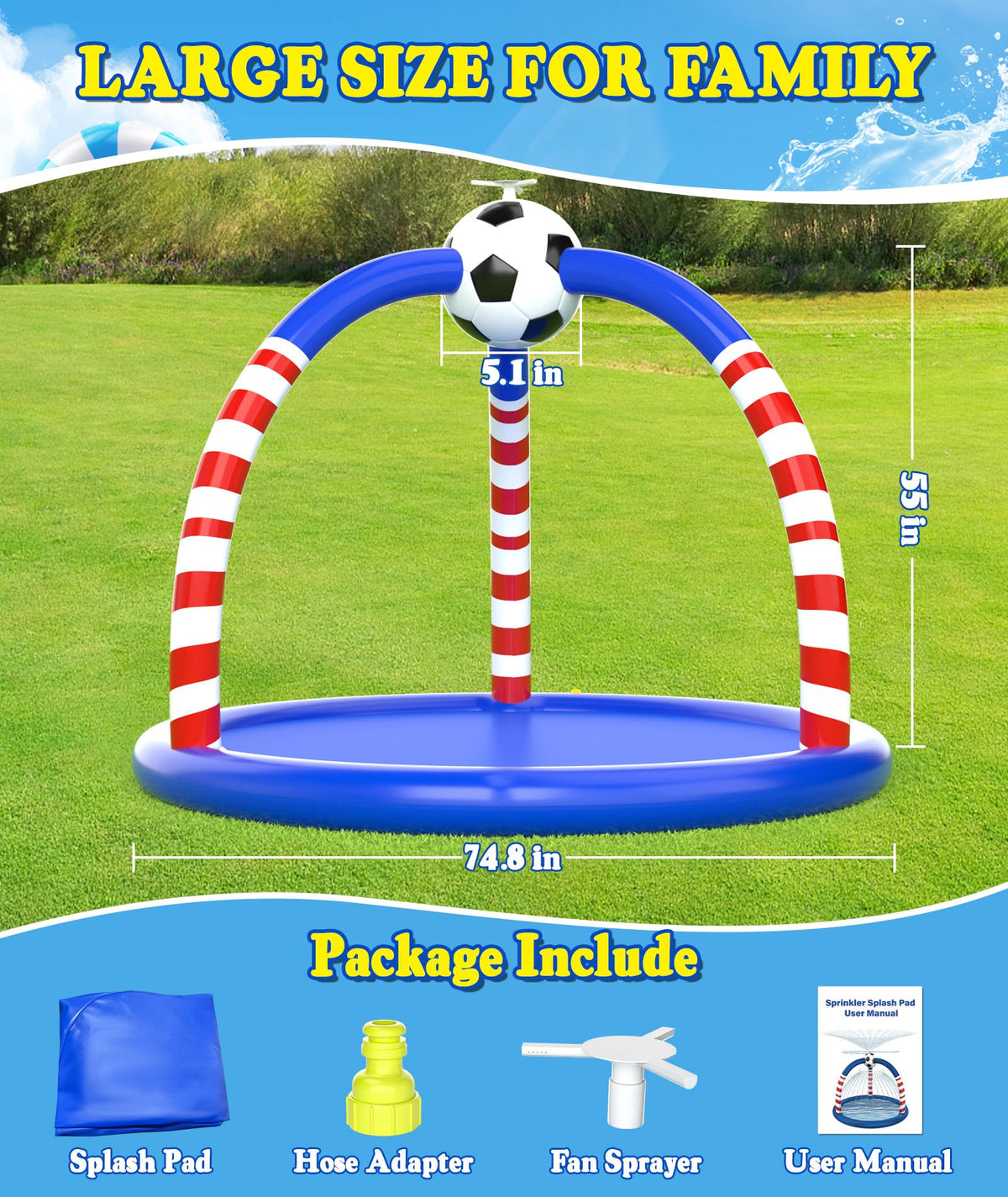 Glowpoint Splash Pad puncture-resistant material for safe use.