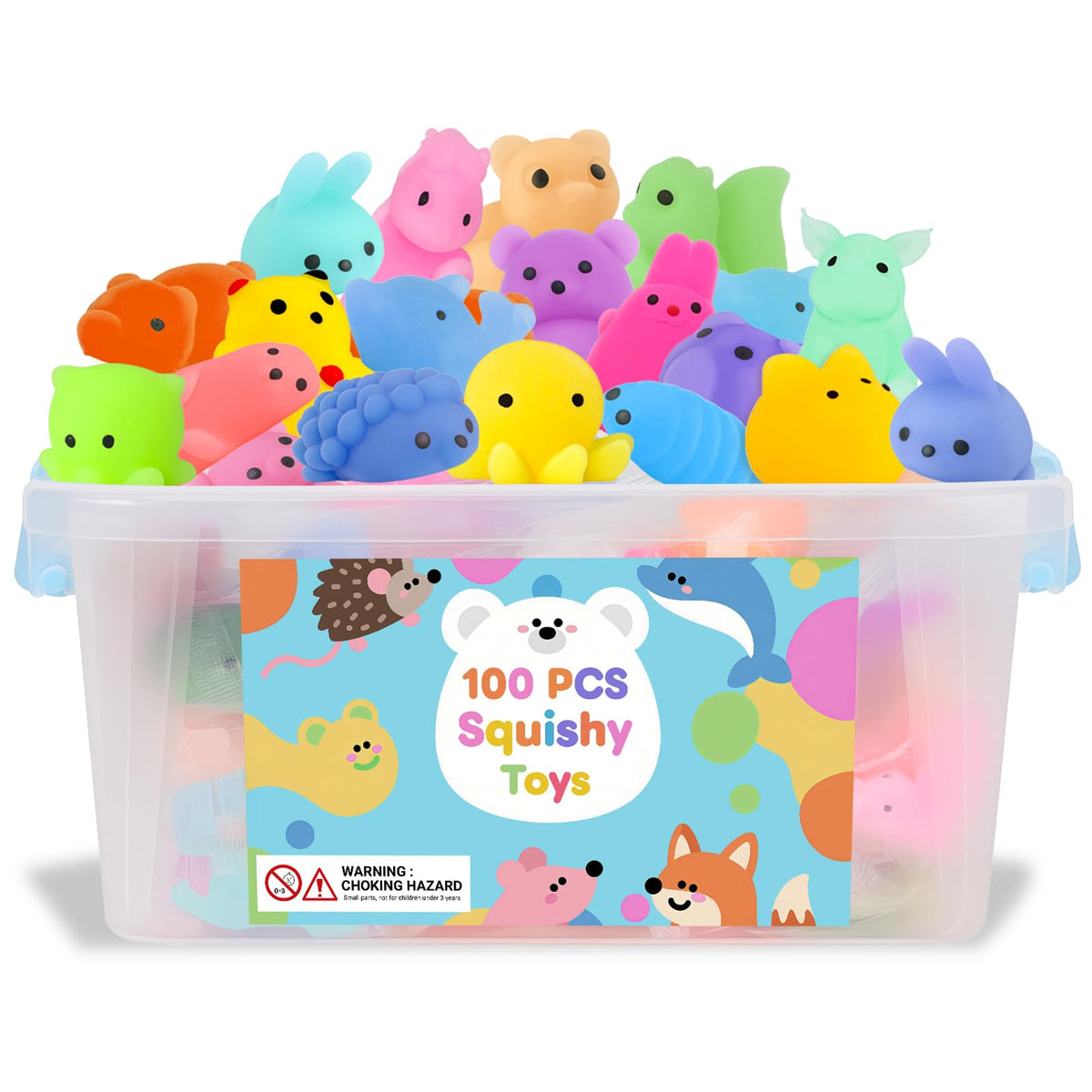 Gluaintdux squishy toys bulk in bucket with dinosaurs unicorns and pandas for playful fun