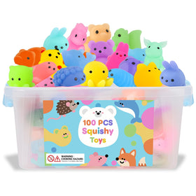Gluaintdux squishy toys bulk in bucket with dinosaurs unicorns and pandas for playful fun