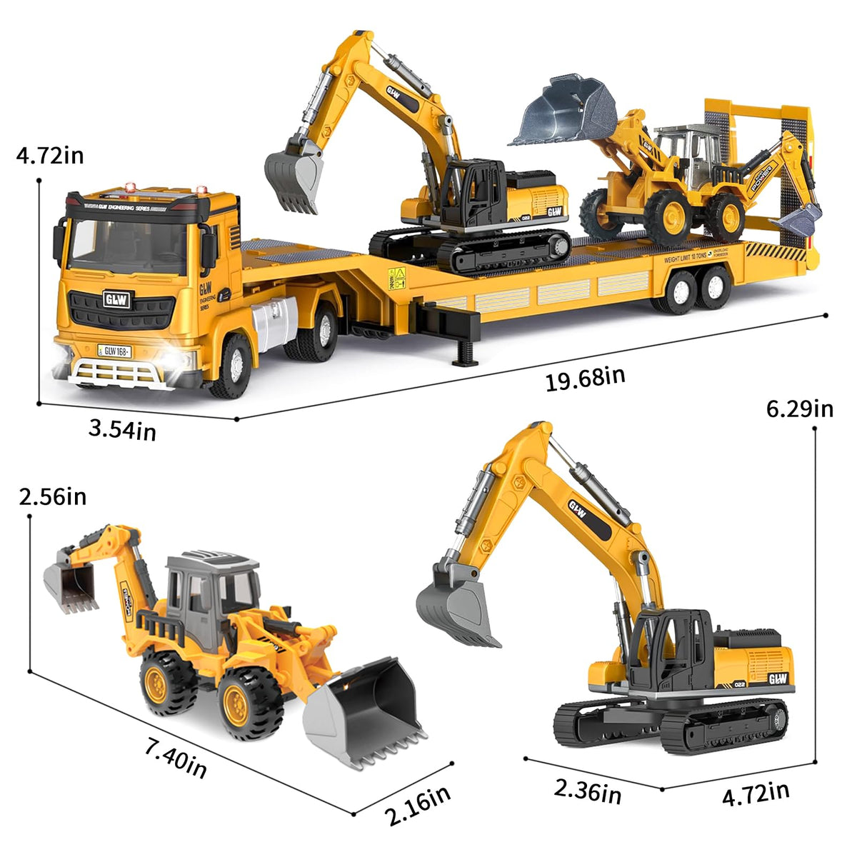 GLW mixer truck image displays diverse vehicle collection for varied play routines