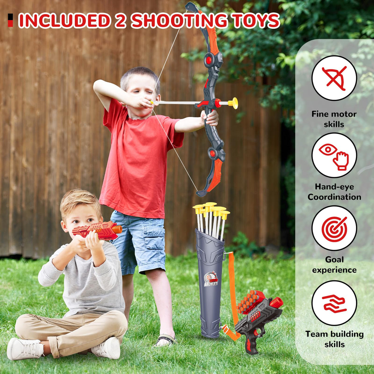GMAOPHY adjustable bowstring improves precision and kid-friendly control during play.