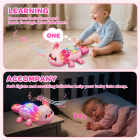 GMAOPHY axolotl toy teaches ABCs and numbers through visuals.