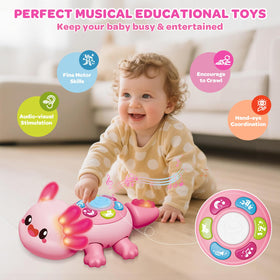 GMAOPHY axolotl toy obstacle-avoidance supports safe crawling practice.