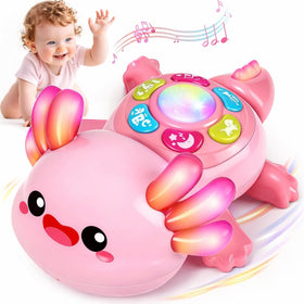 GMAOPHY baby crawling axolotl toy with lights promotes tummy time exploration.